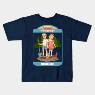 Funny Retro "No Body, No Crime!" Parody Kids T-Shirt